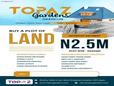 Land For Sale Lagos     Okegun ibeju lekki 
